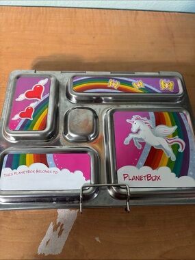 PlanetBox lunch box, magnetic unicorns
